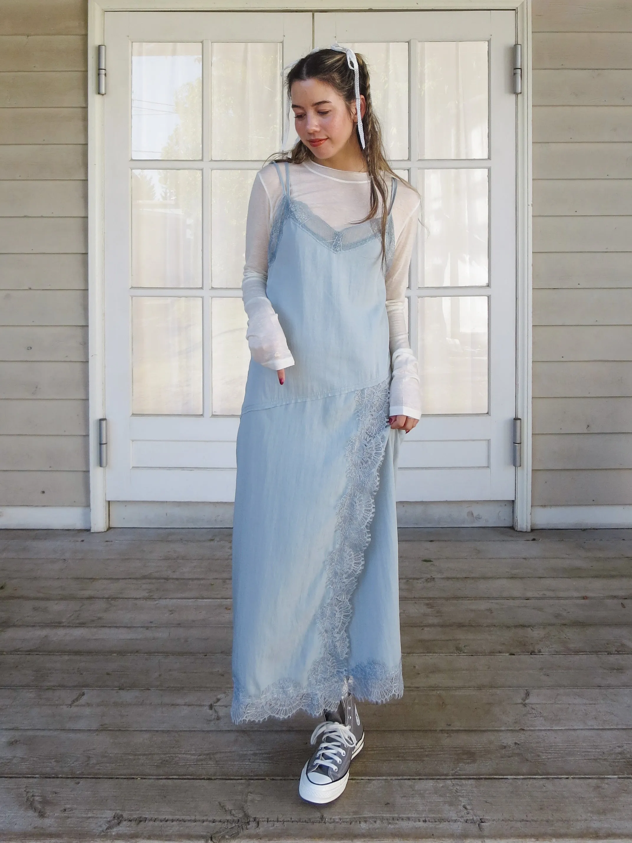 Vintage Lace Design Long Dress