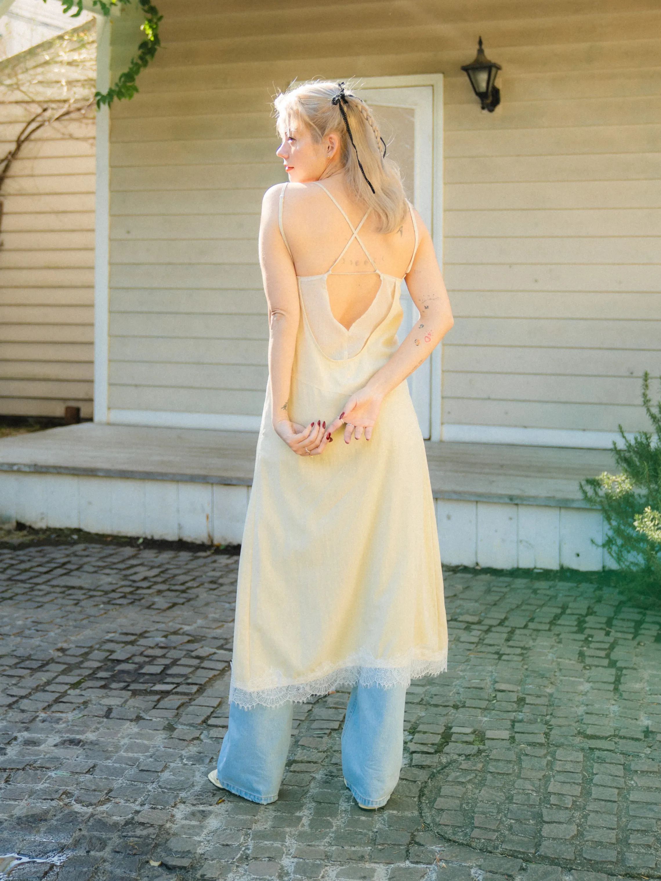 Vintage Lace Design Long Dress
