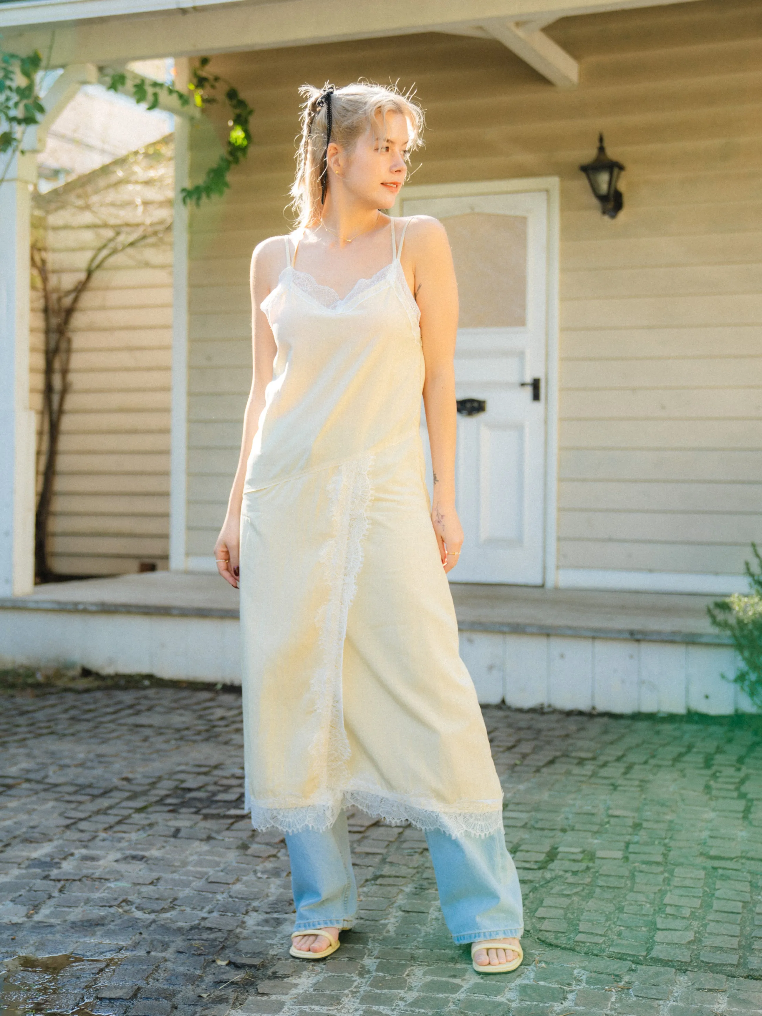 Vintage Lace Design Long Dress