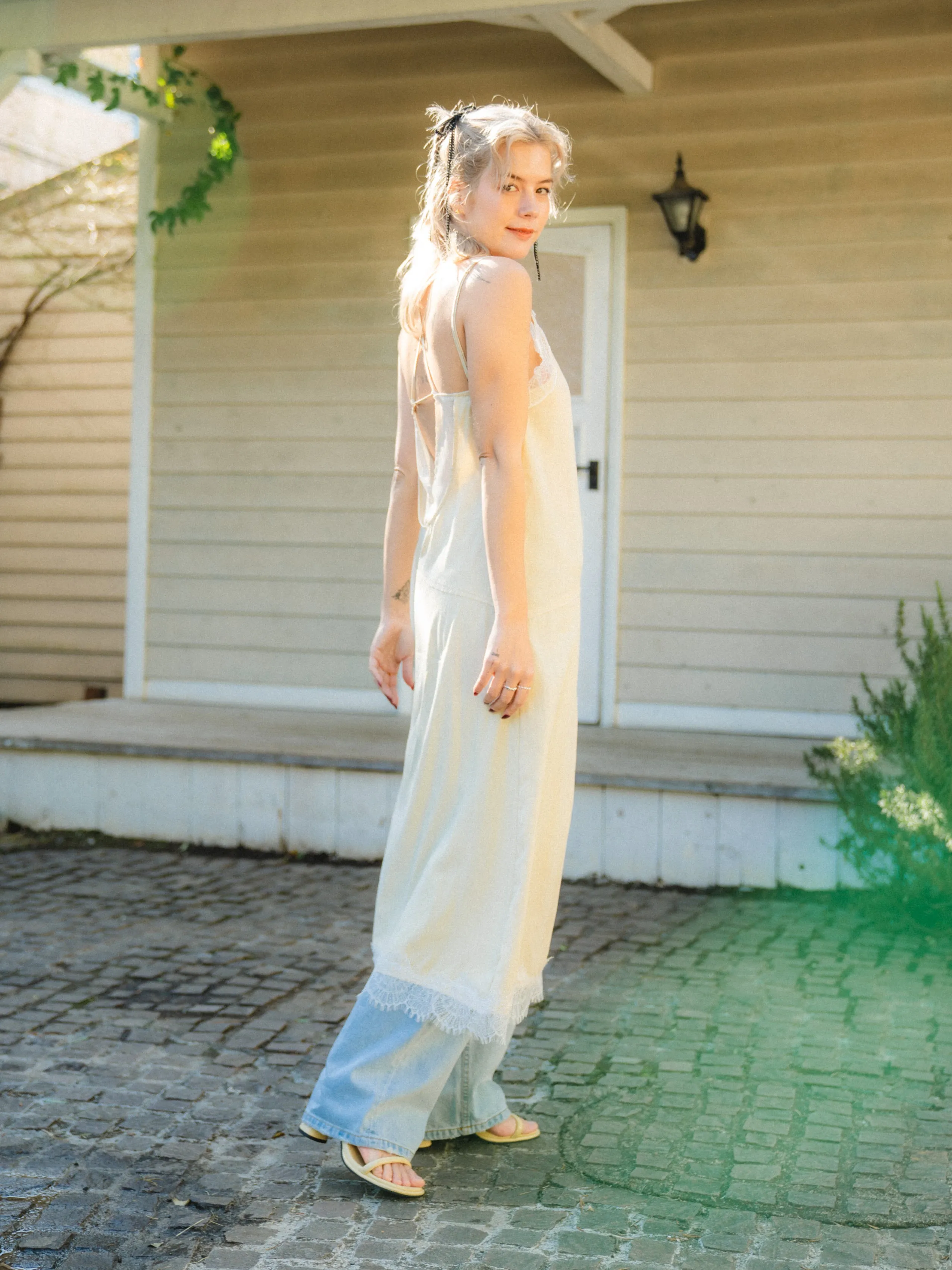Vintage Lace Design Long Dress