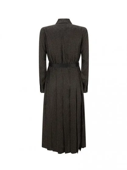 Zina Spot Crepe De Chine Silk Dress